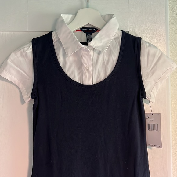 Classy Uniform Dress - Navy with Built-In Blouse - Picture 2 of 6